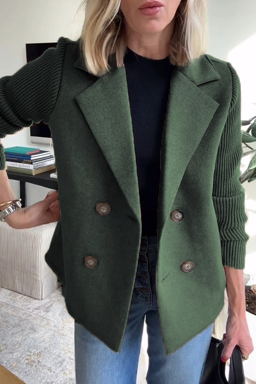 Lenora™ | Elegant Blazer med Strikkede Ærmer
