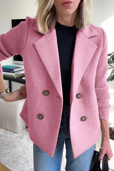 Lenora™ | Elegant Blazer med Strikkede Ærmer