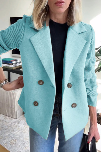 Lenora™ | Elegant Blazer med Strikkede Ærmer