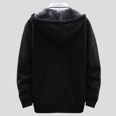 Oliver – Strik-Hoodie med Lynlås og Fleecefor