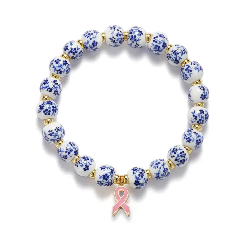 Pink Ribbon & Floral Bracelet | Støt brystkræft (1+1 Gratis)