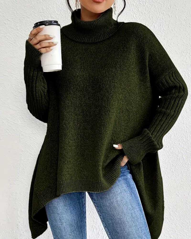 Grete™ – Elegant Asymmetrisk Højhalset Sweater