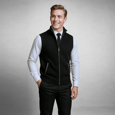 Andreas | Strikket Sweater-Vest med Lynlås