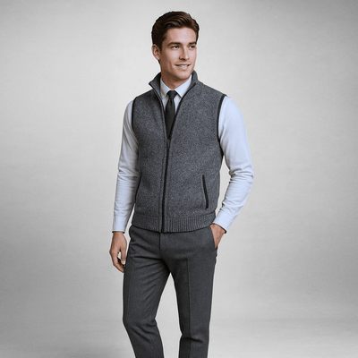 Andreas | Strikket Sweater-Vest med Lynlås