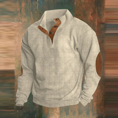 Afslappet sweatshirt med høj hals og lange ærmer