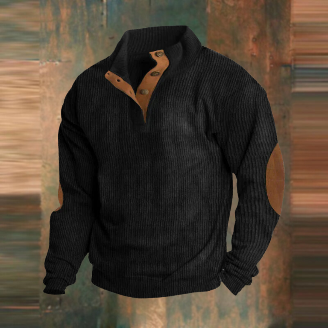 Afslappet sweatshirt med høj hals og lange ærmer