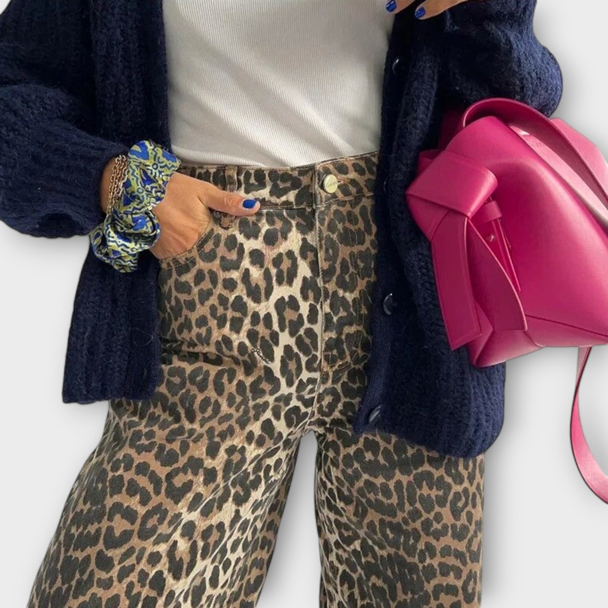 Macklyn™ - Vintage jeans med leopardmønster