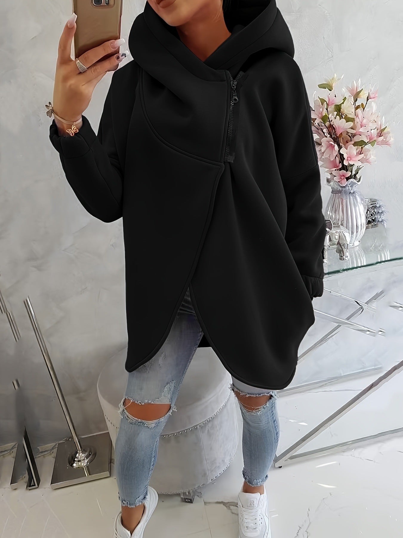 Marcelline™ | Zip-Up Hættetrøje med Afslappet Pasform