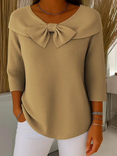 Mylie – Strikket Bluse med Rund Hals