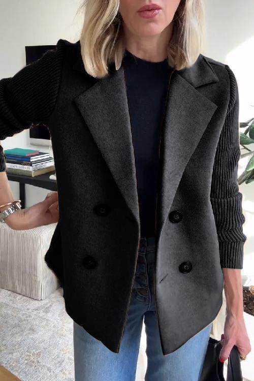 Lenora™ | Elegant Blazer med Strikkede Ærmer