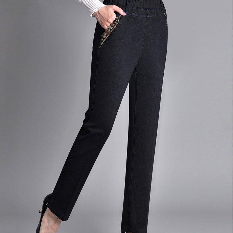 Vestiri® | Damejeans med sidelommer og elastisk talje