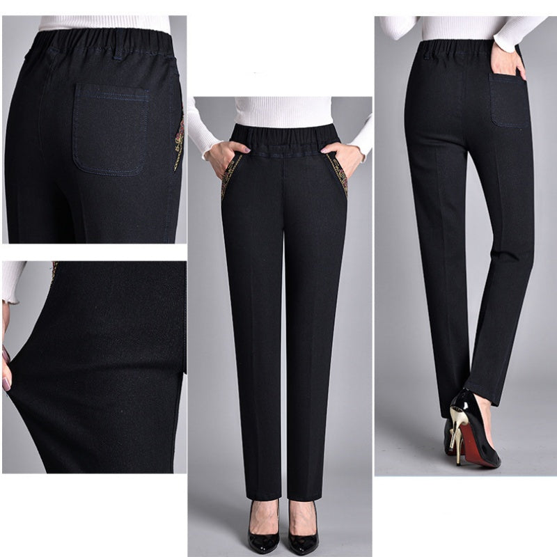 Vestiri® | Damejeans med sidelommer og elastisk talje