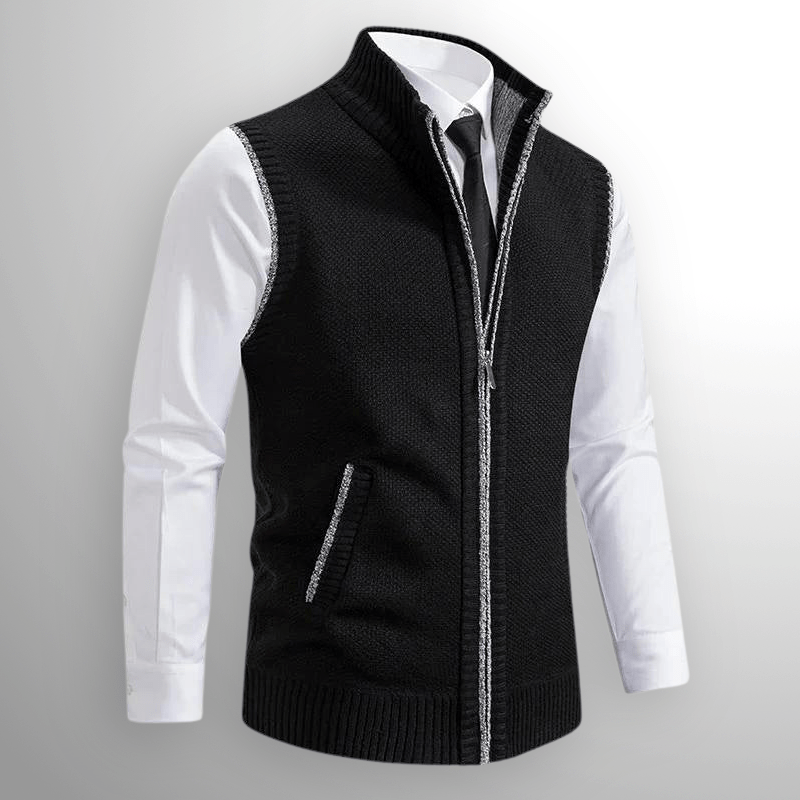 Andreas | Strikket Sweater-Vest med Lynlås