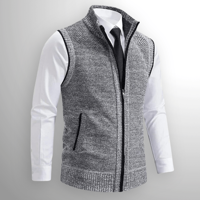 Andreas | Strikket Sweater-Vest med Lynlås