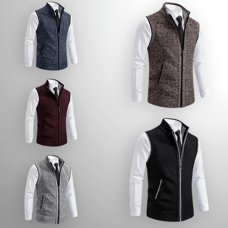 Andreas | Strikket Sweater-Vest med Lynlås