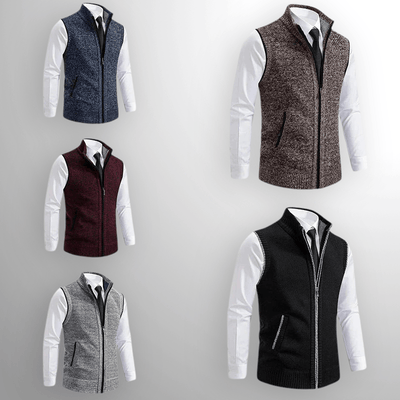 Andreas | Strikket Sweater-Vest med Lynlås