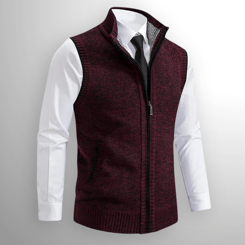 Andreas | Strikket Sweater-Vest med Lynlås